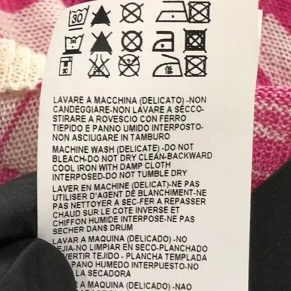 Versace pink and cream tropical button down cardigan sweater size 40 - Picture 11 of 16